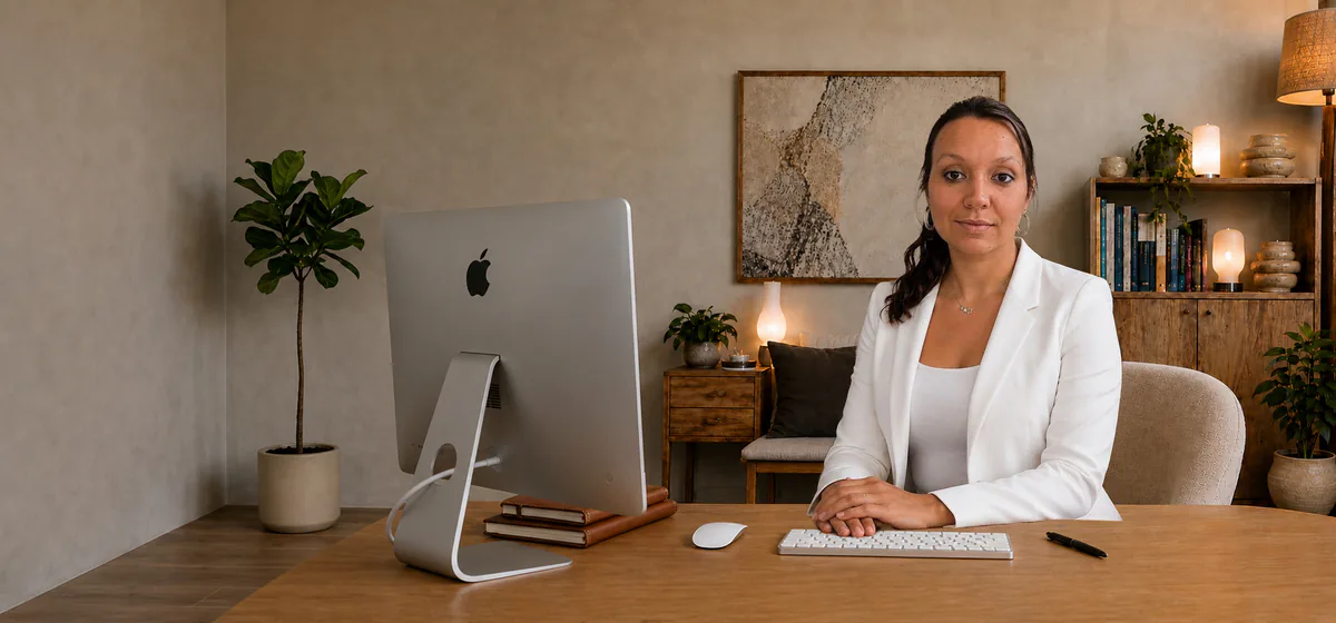 Marina Millot dans son cabinet au Cannet-des-Maures